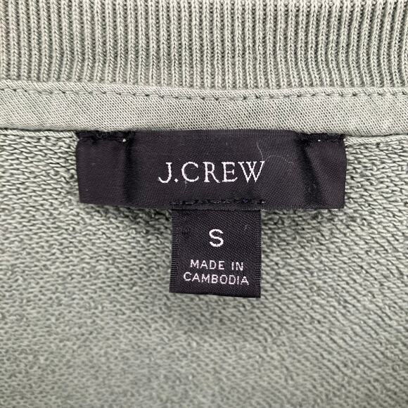 J. CREW University Terry Sweatshirt with Crew Logo Sage Green Small - Picture 3 of 5